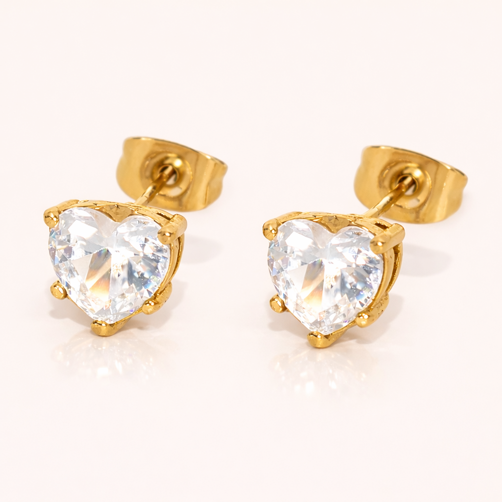 Elara Heart Stud Earrings